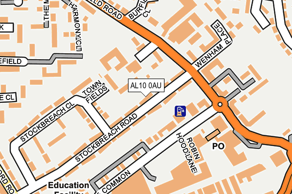 AL10 0AU map - OS OpenMap – Local (Ordnance Survey)