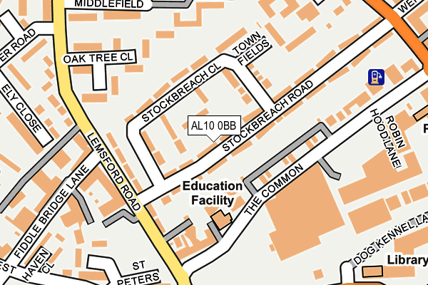 AL10 0BB map - OS OpenMap – Local (Ordnance Survey)