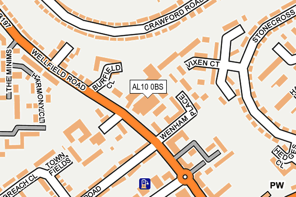 AL10 0BS map - OS OpenMap – Local (Ordnance Survey)
