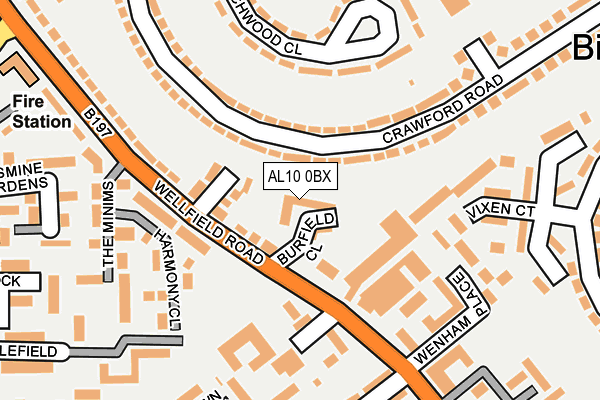 AL10 0BX map - OS OpenMap – Local (Ordnance Survey)