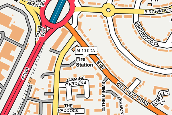 AL10 0DA map - OS OpenMap – Local (Ordnance Survey)