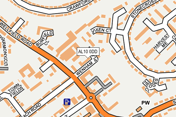 AL10 0DD map - OS OpenMap – Local (Ordnance Survey)