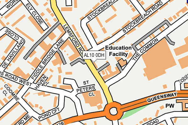 AL10 0DH map - OS OpenMap – Local (Ordnance Survey)