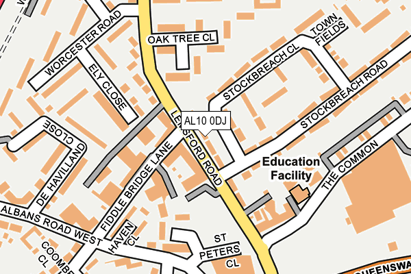 AL10 0DJ map - OS OpenMap – Local (Ordnance Survey)