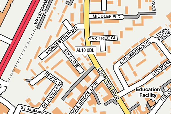 AL10 0DL map - OS OpenMap – Local (Ordnance Survey)