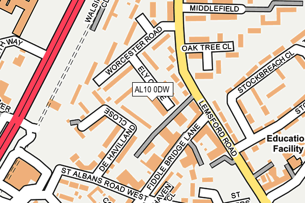 AL10 0DW map - OS OpenMap – Local (Ordnance Survey)