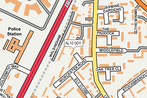 AL10 0DY map - OS OpenMap – Local (Ordnance Survey)