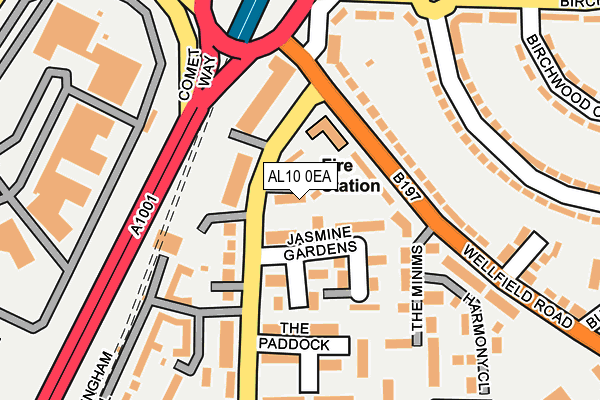 AL10 0EA map - OS OpenMap – Local (Ordnance Survey)