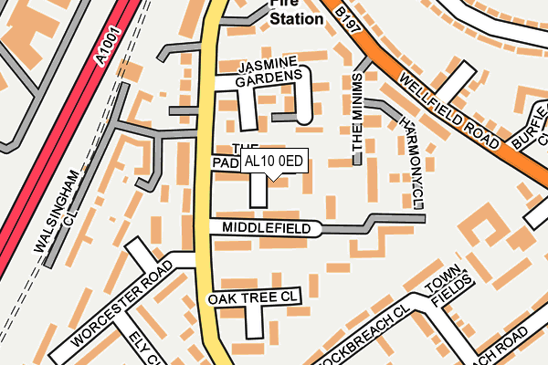 AL10 0ED map - OS OpenMap – Local (Ordnance Survey)