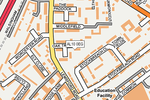 AL10 0EG map - OS OpenMap – Local (Ordnance Survey)