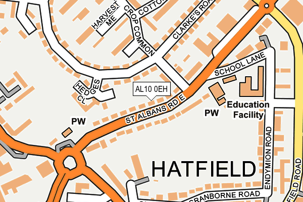 AL10 0EH map - OS OpenMap – Local (Ordnance Survey)