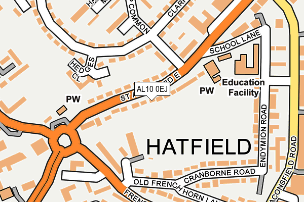 AL10 0EJ map - OS OpenMap – Local (Ordnance Survey)