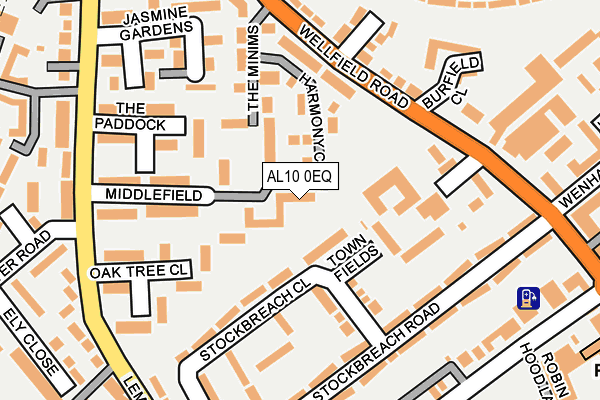 AL10 0EQ map - OS OpenMap – Local (Ordnance Survey)
