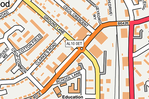 AL10 0ET map - OS OpenMap – Local (Ordnance Survey)