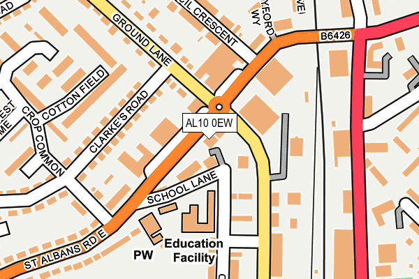 AL10 0EW map - OS OpenMap – Local (Ordnance Survey)