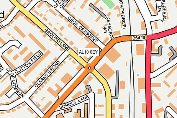 AL10 0EY map - OS OpenMap – Local (Ordnance Survey)