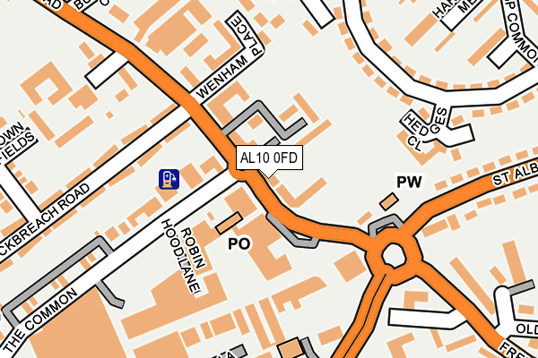 AL10 0FD map - OS OpenMap – Local (Ordnance Survey)