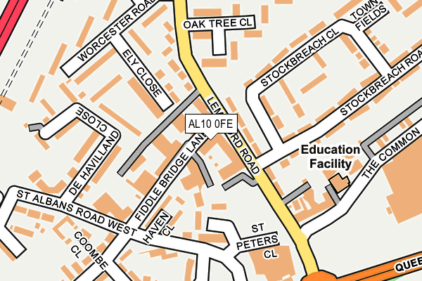 AL10 0FE map - OS OpenMap – Local (Ordnance Survey)