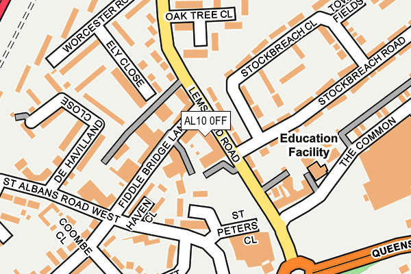 AL10 0FF map - OS OpenMap – Local (Ordnance Survey)