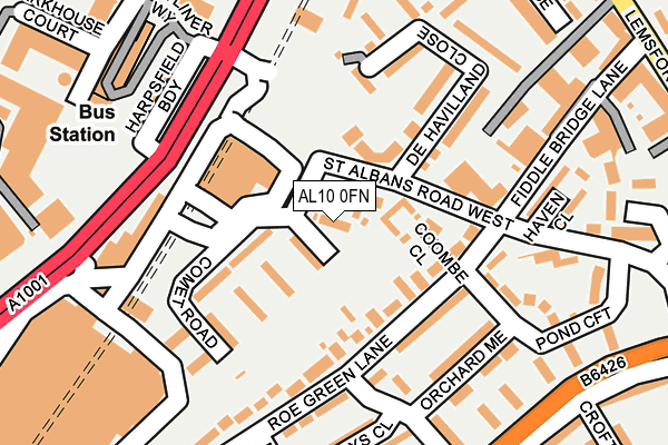 AL10 0FN map - OS OpenMap – Local (Ordnance Survey)