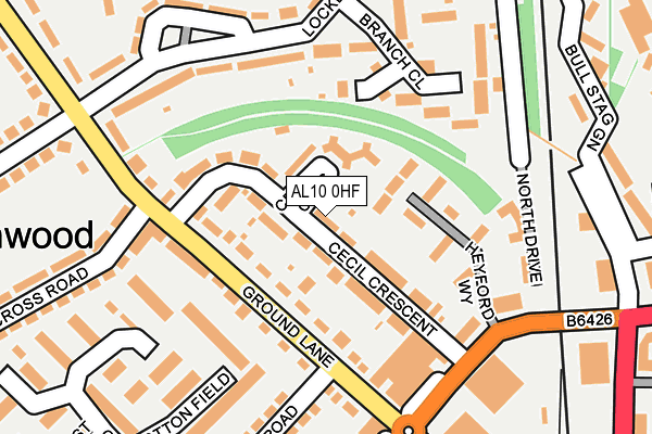 AL10 0HF map - OS OpenMap – Local (Ordnance Survey)