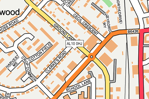 AL10 0HJ map - OS OpenMap – Local (Ordnance Survey)