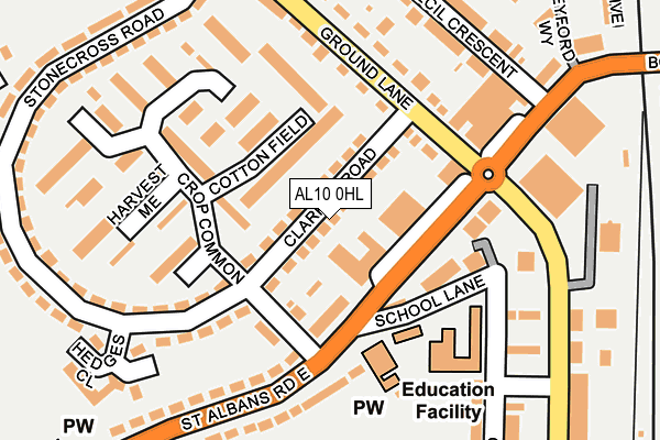 AL10 0HL map - OS OpenMap – Local (Ordnance Survey)