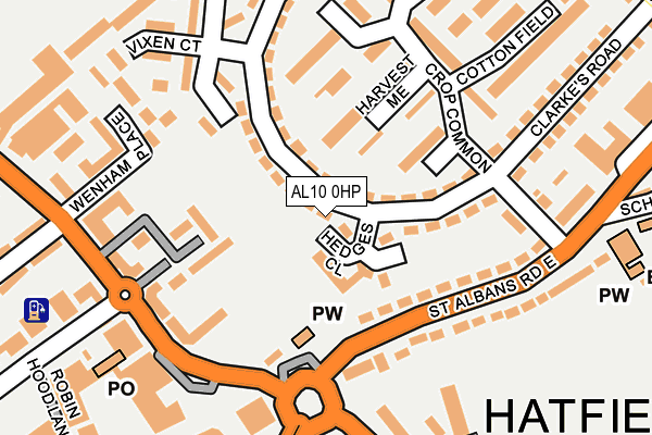 AL10 0HP map - OS OpenMap – Local (Ordnance Survey)