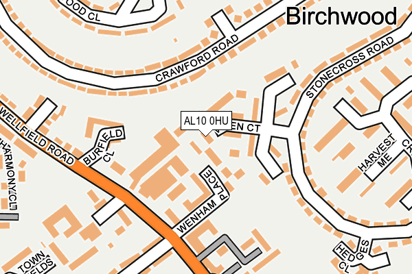 AL10 0HU map - OS OpenMap – Local (Ordnance Survey)