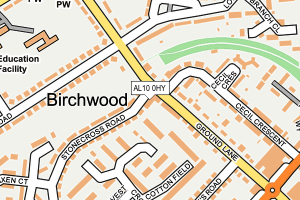 AL10 0HY map - OS OpenMap – Local (Ordnance Survey)