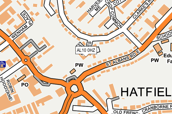 AL10 0HZ map - OS OpenMap – Local (Ordnance Survey)