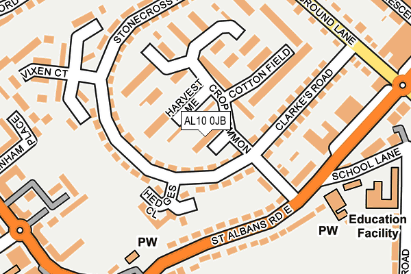 AL10 0JB map - OS OpenMap – Local (Ordnance Survey)