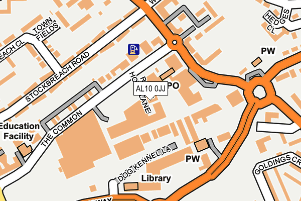 AL10 0JJ map - OS OpenMap – Local (Ordnance Survey)