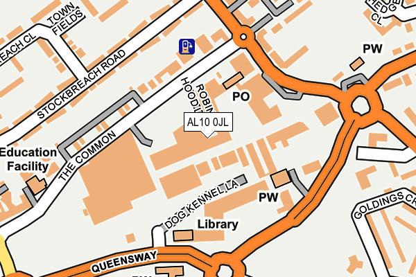 AL10 0JL map - OS OpenMap – Local (Ordnance Survey)