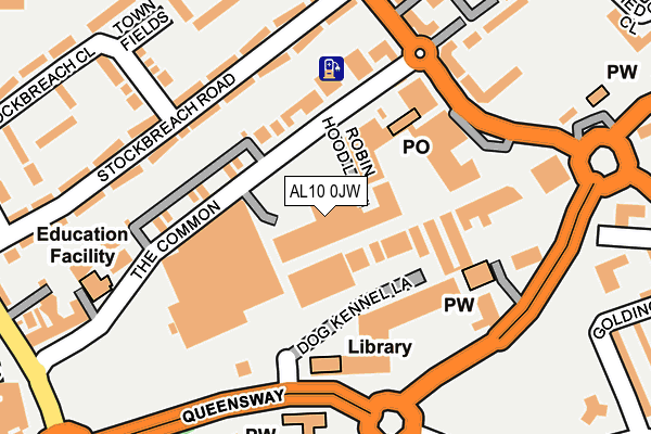 AL10 0JW map - OS OpenMap – Local (Ordnance Survey)