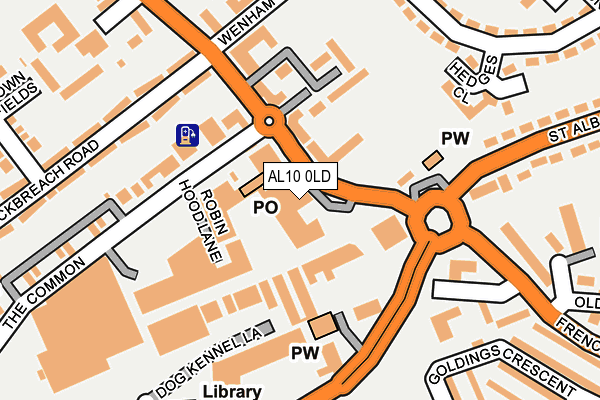 AL10 0LD map - OS OpenMap – Local (Ordnance Survey)