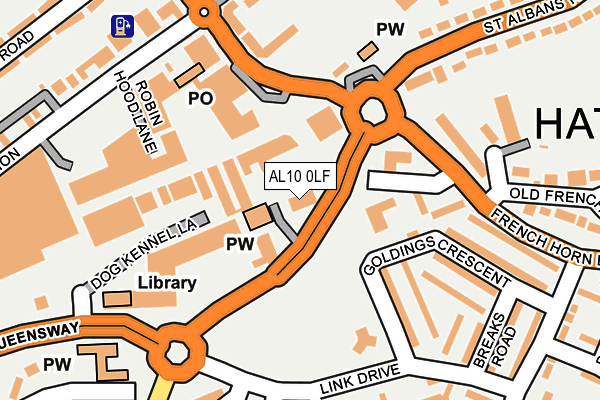 AL10 0LF map - OS OpenMap – Local (Ordnance Survey)