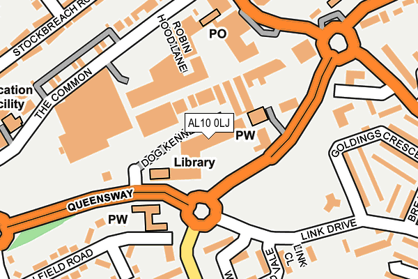 AL10 0LJ map - OS OpenMap – Local (Ordnance Survey)