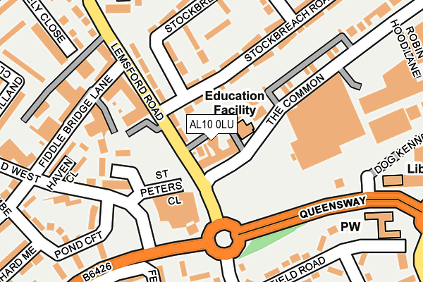 AL10 0LU map - OS OpenMap – Local (Ordnance Survey)