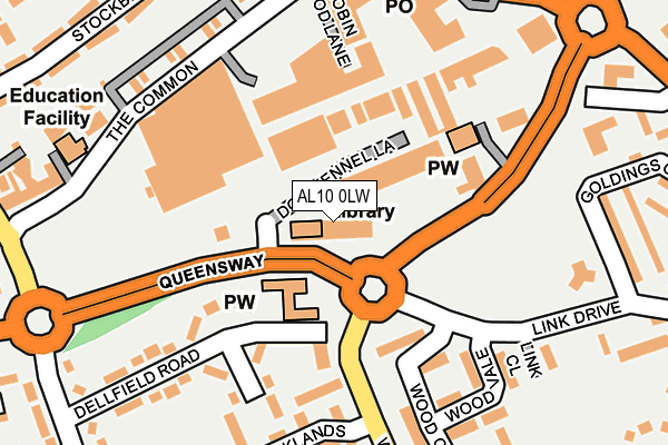 AL10 0LW map - OS OpenMap – Local (Ordnance Survey)