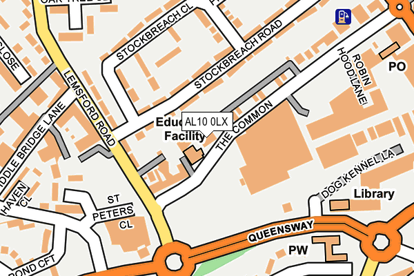 AL10 0LX map - OS OpenMap – Local (Ordnance Survey)