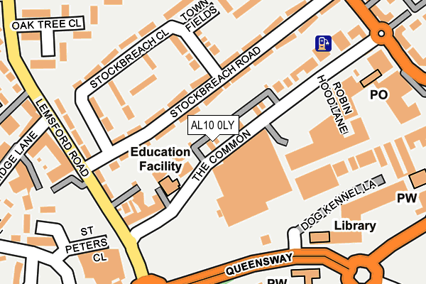 AL10 0LY map - OS OpenMap – Local (Ordnance Survey)