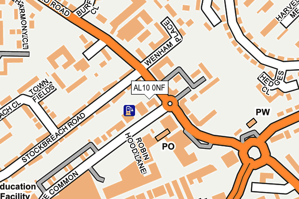AL10 0NF map - OS OpenMap – Local (Ordnance Survey)