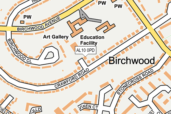 AL10 0PD map - OS OpenMap – Local (Ordnance Survey)