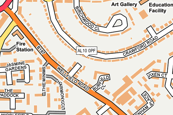 AL10 0PF map - OS OpenMap – Local (Ordnance Survey)