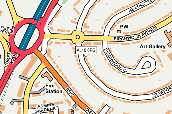 AL10 0PG map - OS OpenMap – Local (Ordnance Survey)