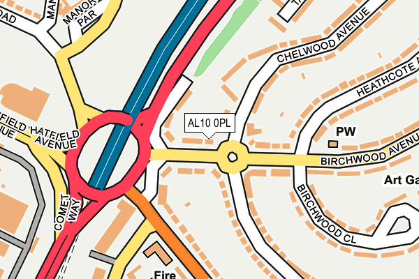 AL10 0PL map - OS OpenMap – Local (Ordnance Survey)