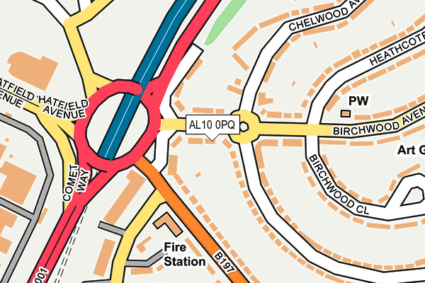 AL10 0PQ map - OS OpenMap – Local (Ordnance Survey)