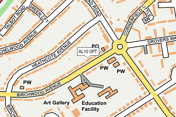 AL10 0PT map - OS OpenMap – Local (Ordnance Survey)