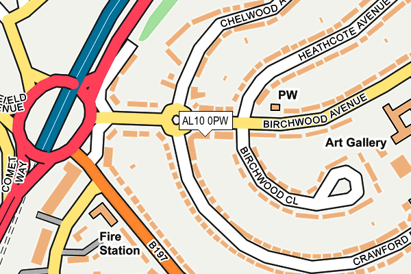 AL10 0PW map - OS OpenMap – Local (Ordnance Survey)